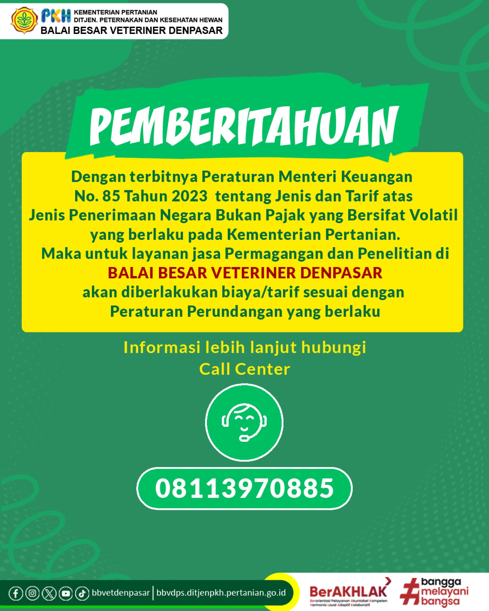 Pemberitahuan Layanan Jasa Permagangan dan Penelitian